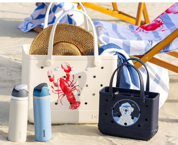 lobster & salty dog bogg bags and owala