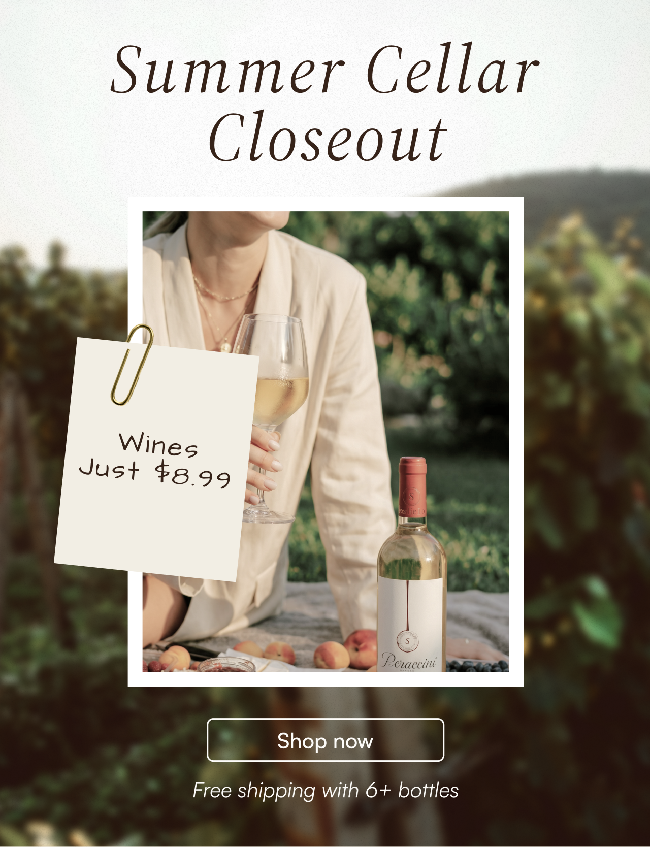 Summer Cellar Closeout — wines just $8.99. Shop now. Free shipping with 6+ bottles.