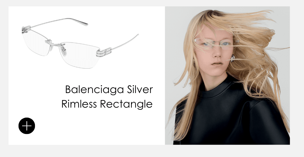 Balenciaga Silver Rimless Rectangle