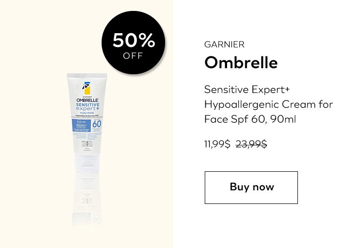 Garnier Ombrelle - Sensitive Expert+, Hypoallergenic Cream For Face SPF 60