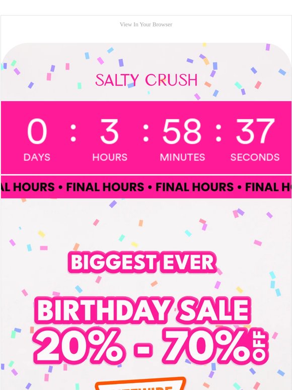 4 HOURS LEFT ⏰🔥 20% - 70% OFF
