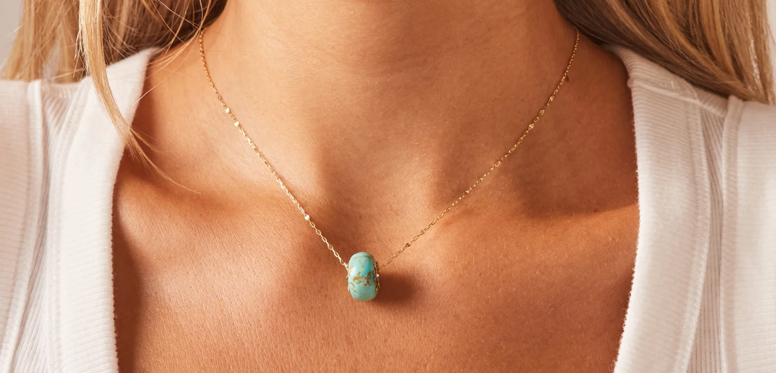 Turquoise Gemstone Slider Charm