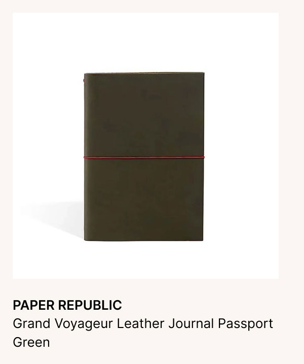 PAPER REPUBLIC Grand Voyageur Leather Journal Passport Green