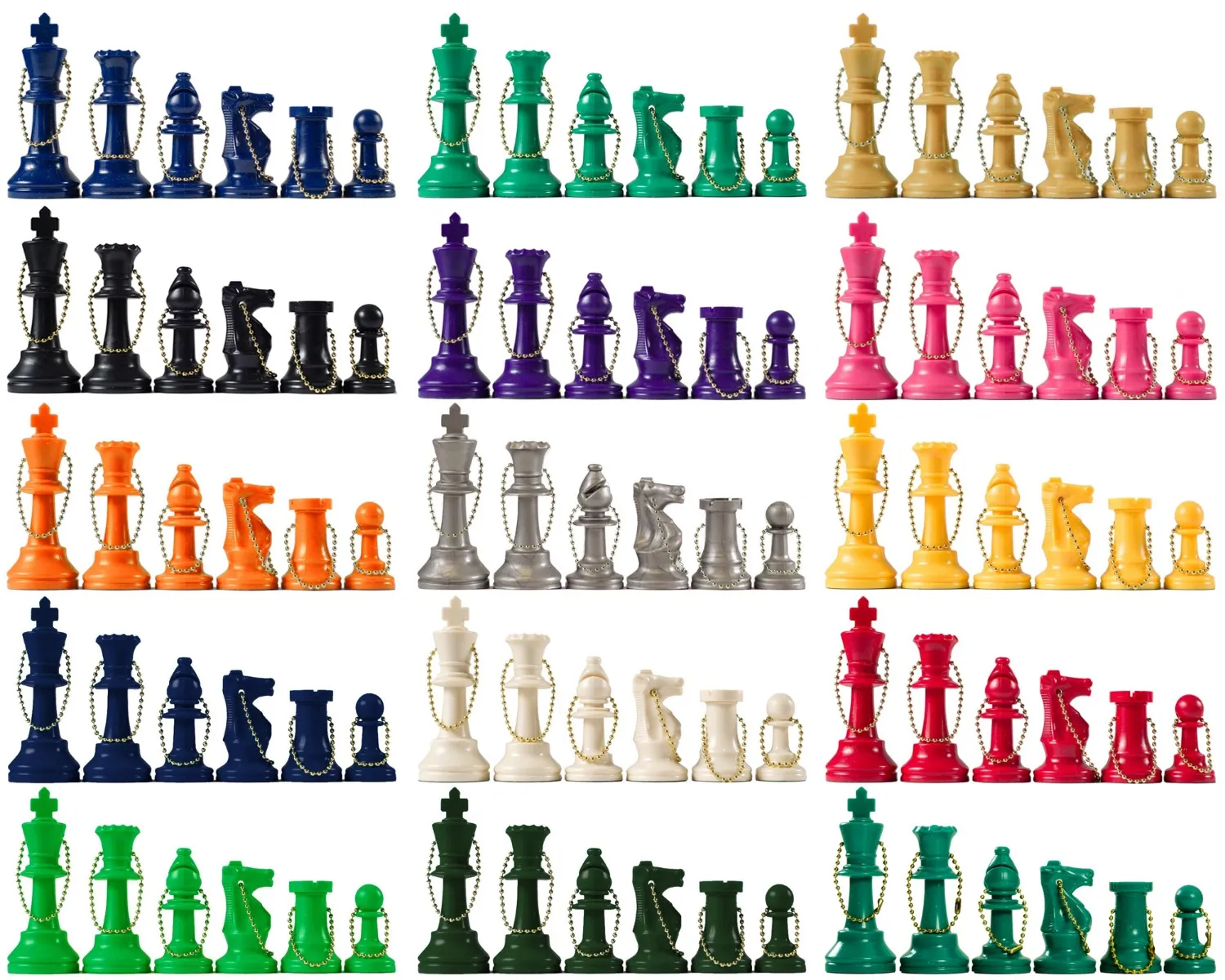 Image of Chess Pieces Keychain Set (17 Pieces)