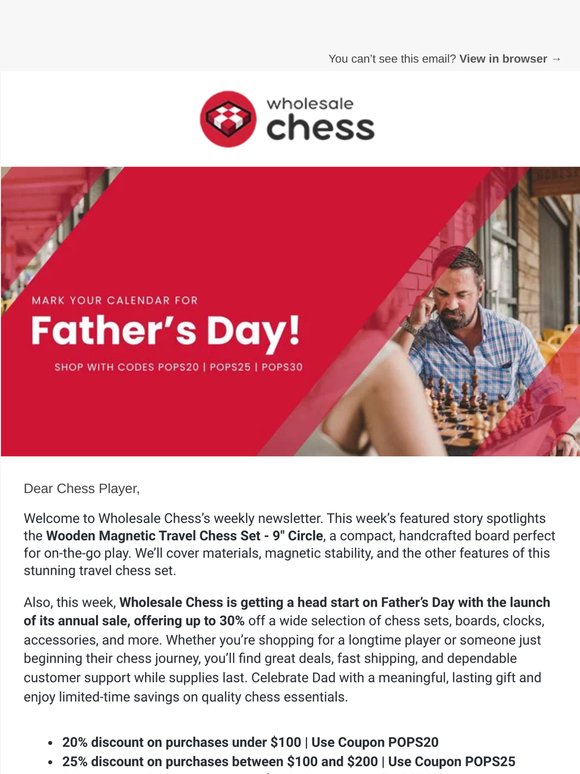 Meet The Wooden Magnetic Travel Chess Set