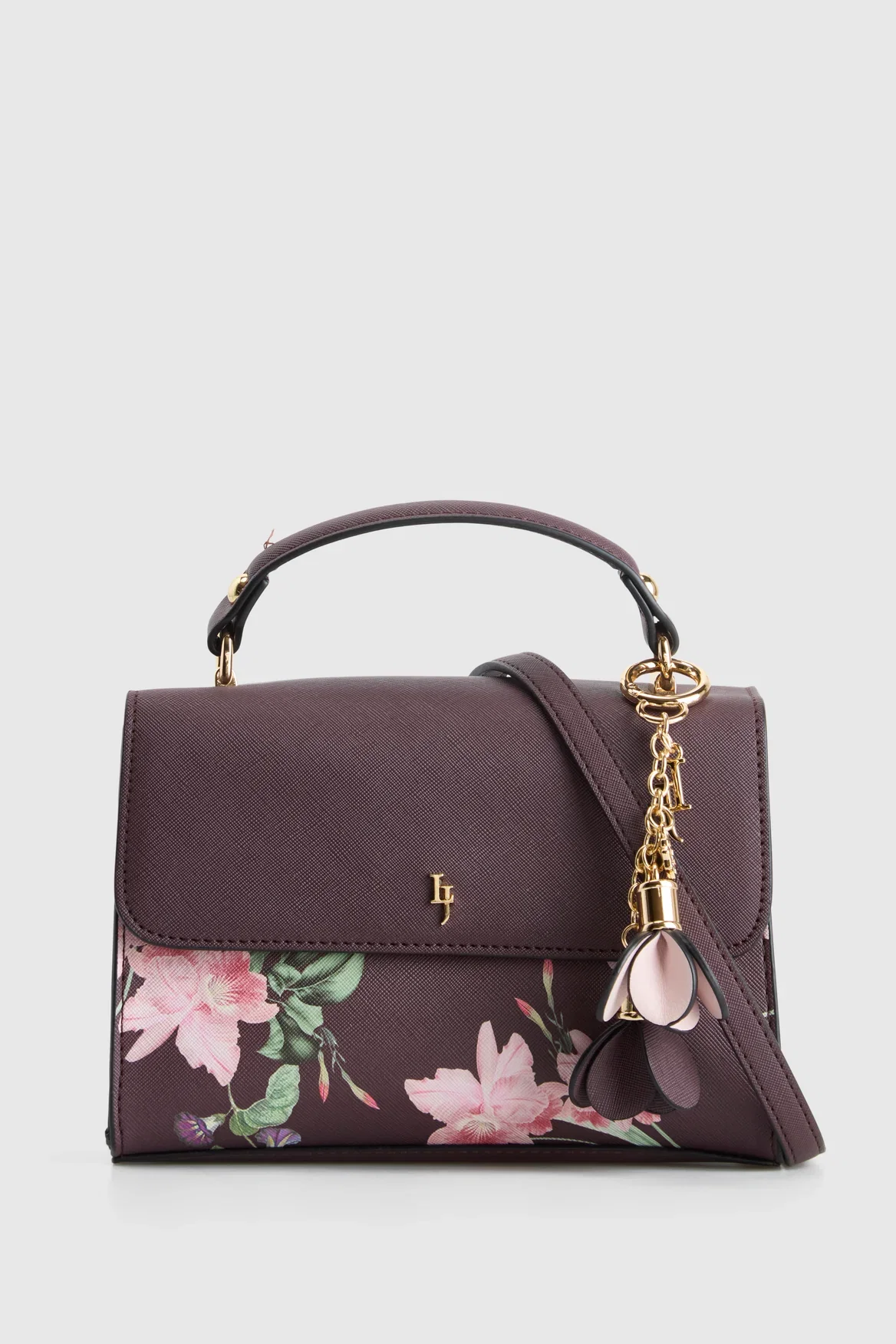 Image of Iris Floral Top Handle Bag