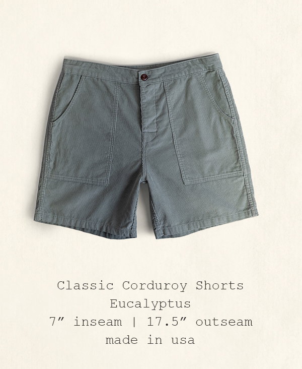 Classic Corduroy Shorts - Eucalyptus