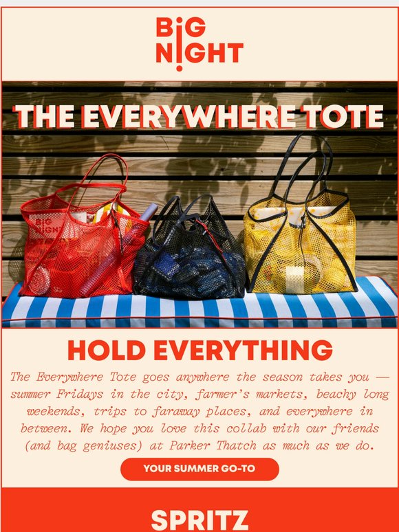 Introducing: The Everywhere Tote 🍹☀️🐟