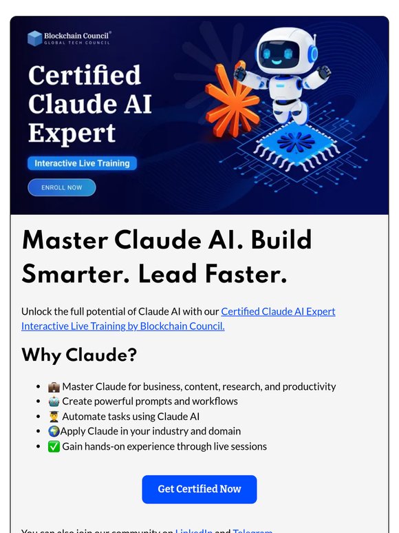 New Launch 🚀 Master Claude AI with Live Training