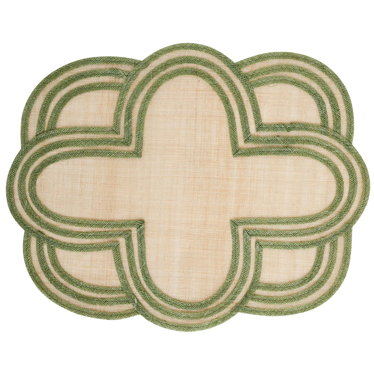Image of Scallop Stripe Placemat - Seagrass