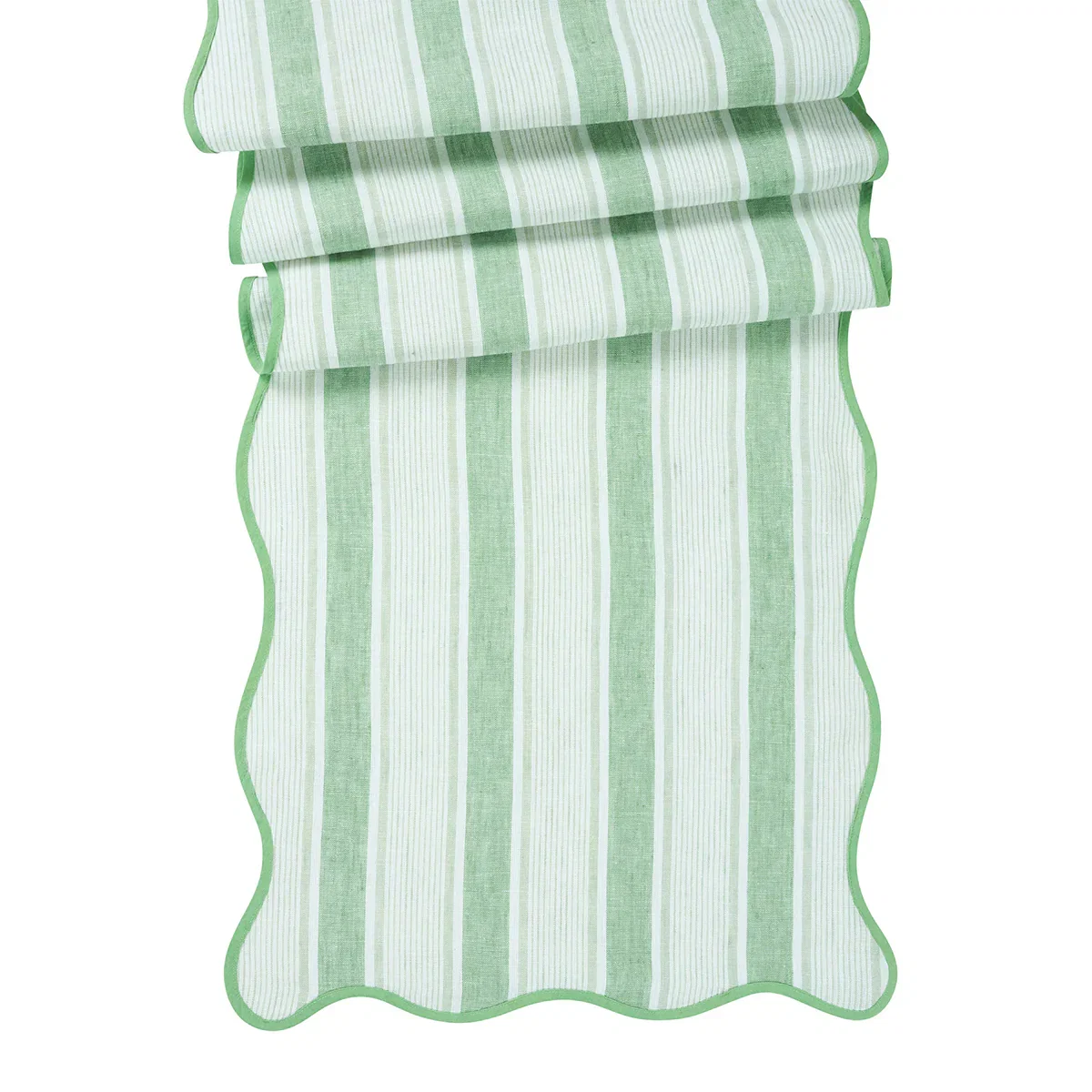 Image of Cabana Stripe 18" x 90" Table Runner - Seagrass