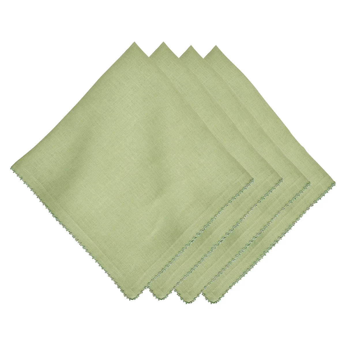 Image of Berry Scallop Napkin Set/4 - Light Green