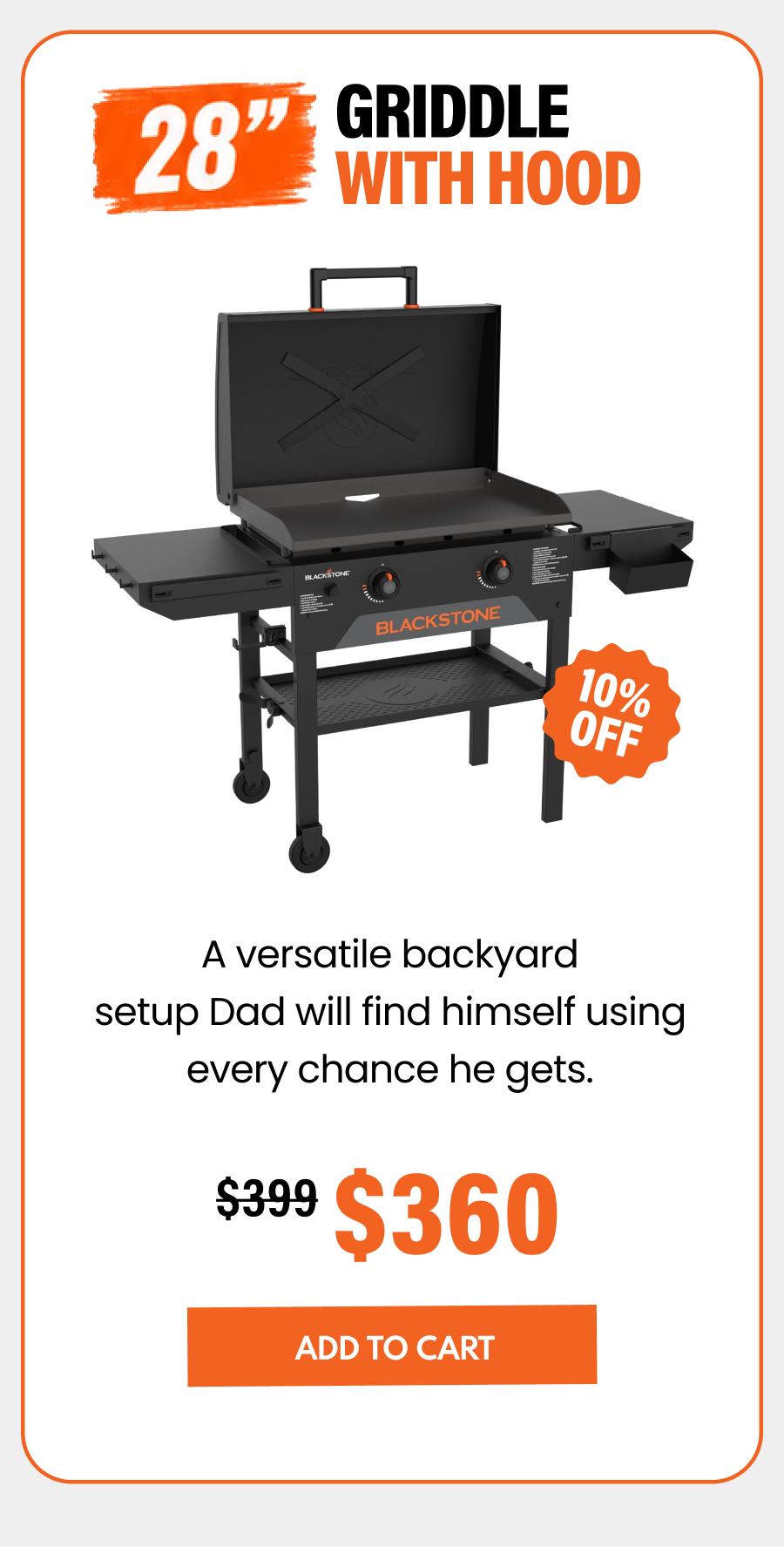 28" Griddle With Hood