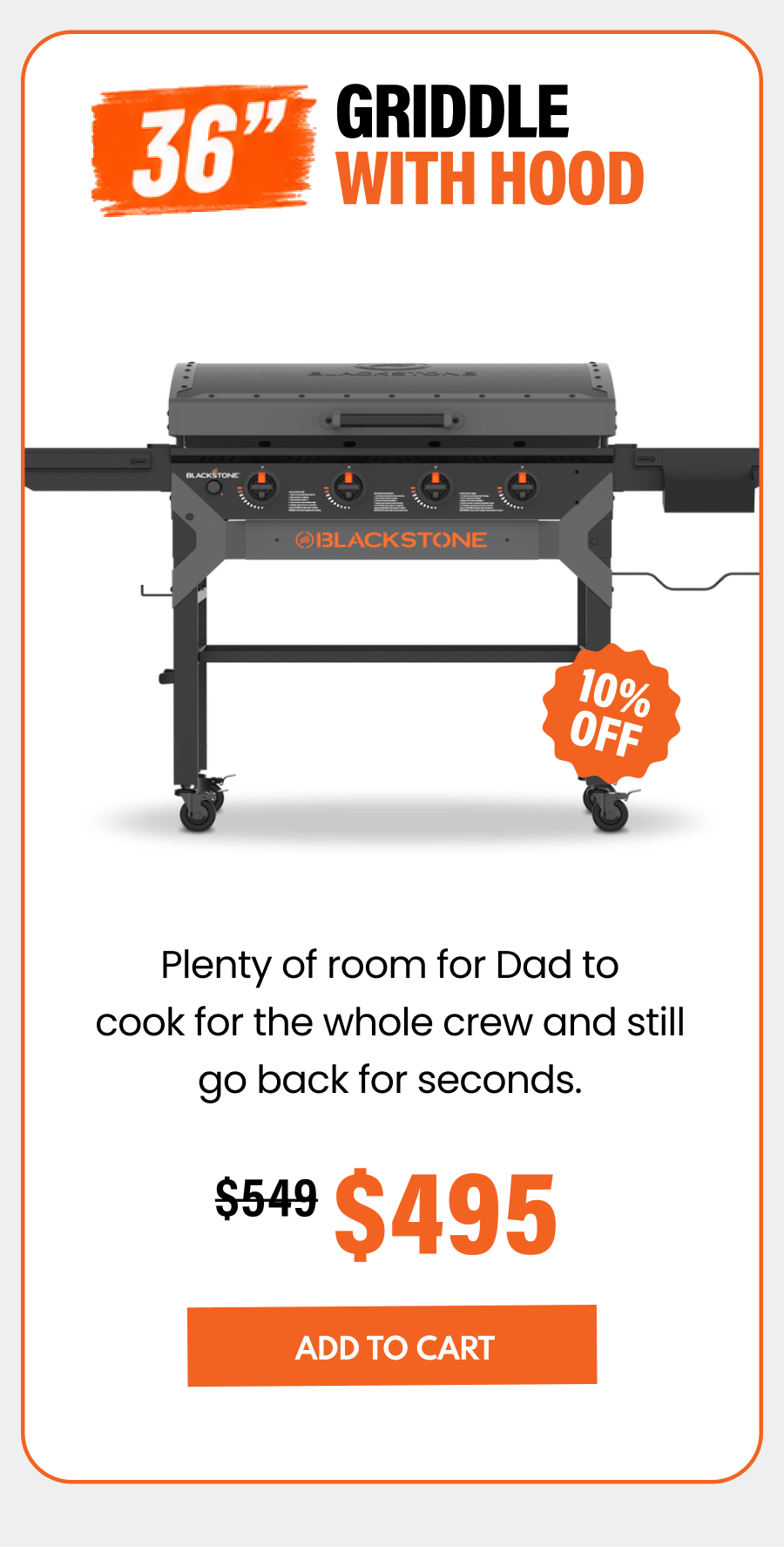 36" Griddle With Hood