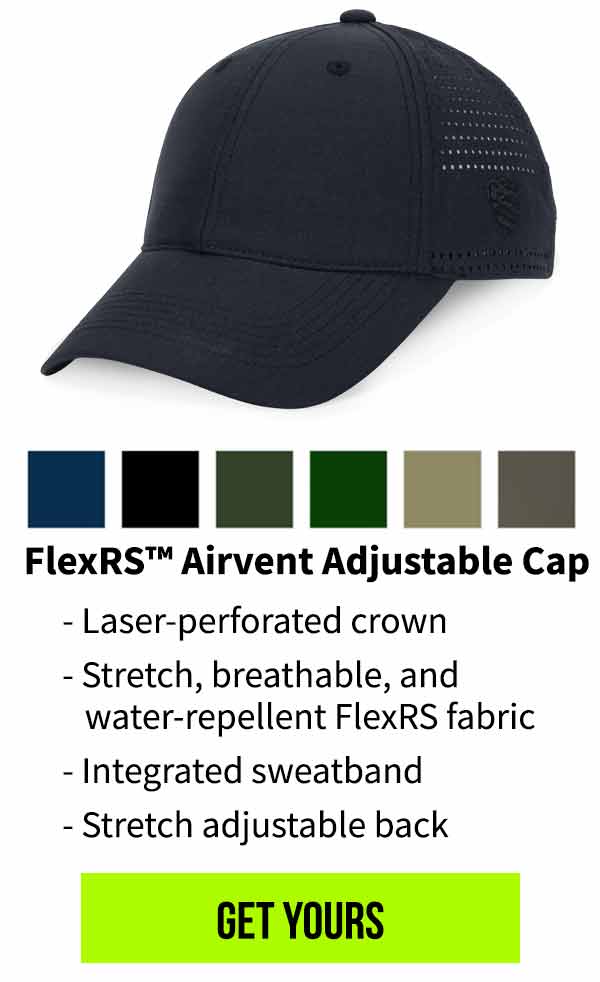 Shop the FlexRS Airvent Cap with laser-perforated crown, stretchy and breathable water repellent FlexRS fabric, and adjustable back.