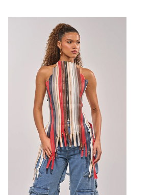 ZIPPED UP HALTER TOP