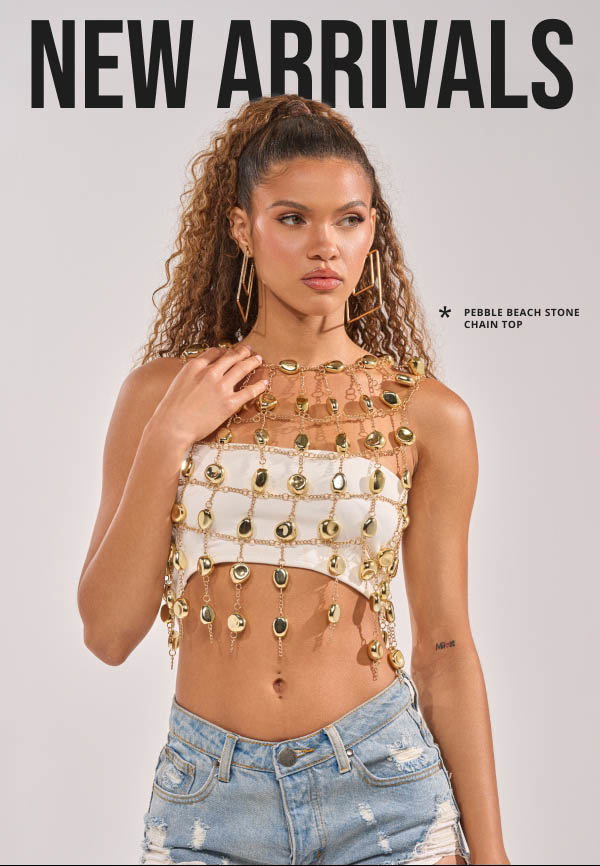 PEBBLE BEACH STONE CHAIN TOP