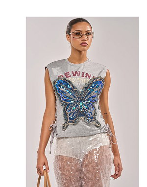 REWIND EVERYTHING TEE IN LIGHT GREY