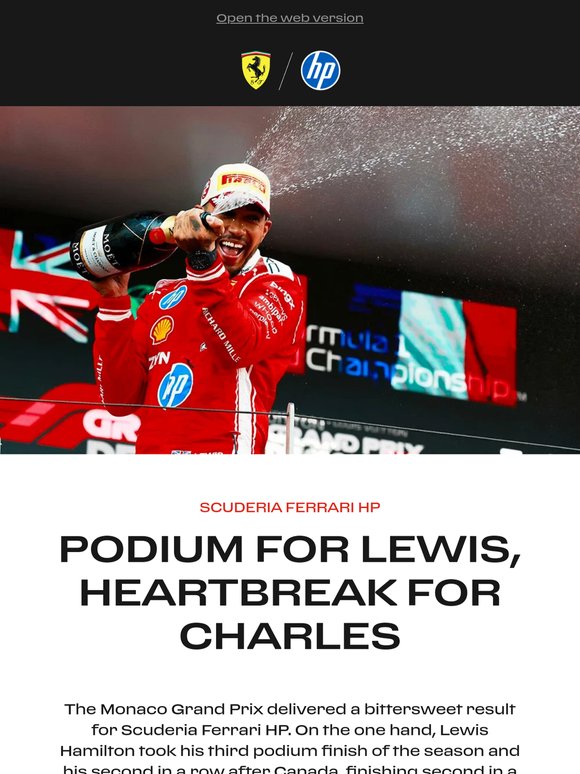 Podium for Lewis, heartbreak for Charles