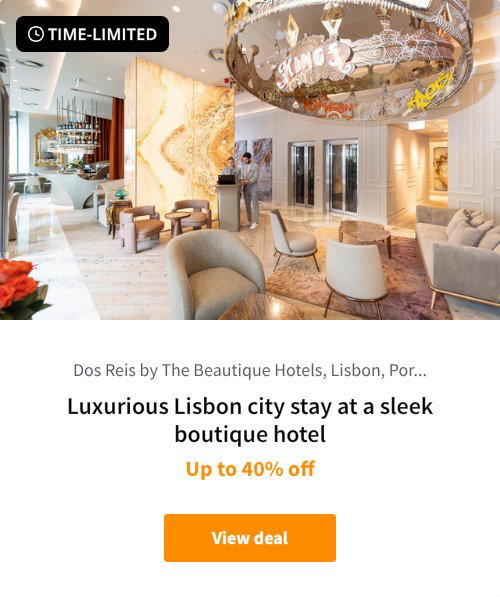 Luxurious Lisbon city stay at a sleek boutique hotel