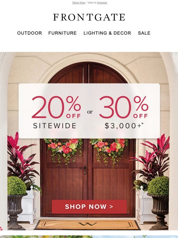 Last Chance! 20% off sitewide or 30% off $3,000+ ends tonight!