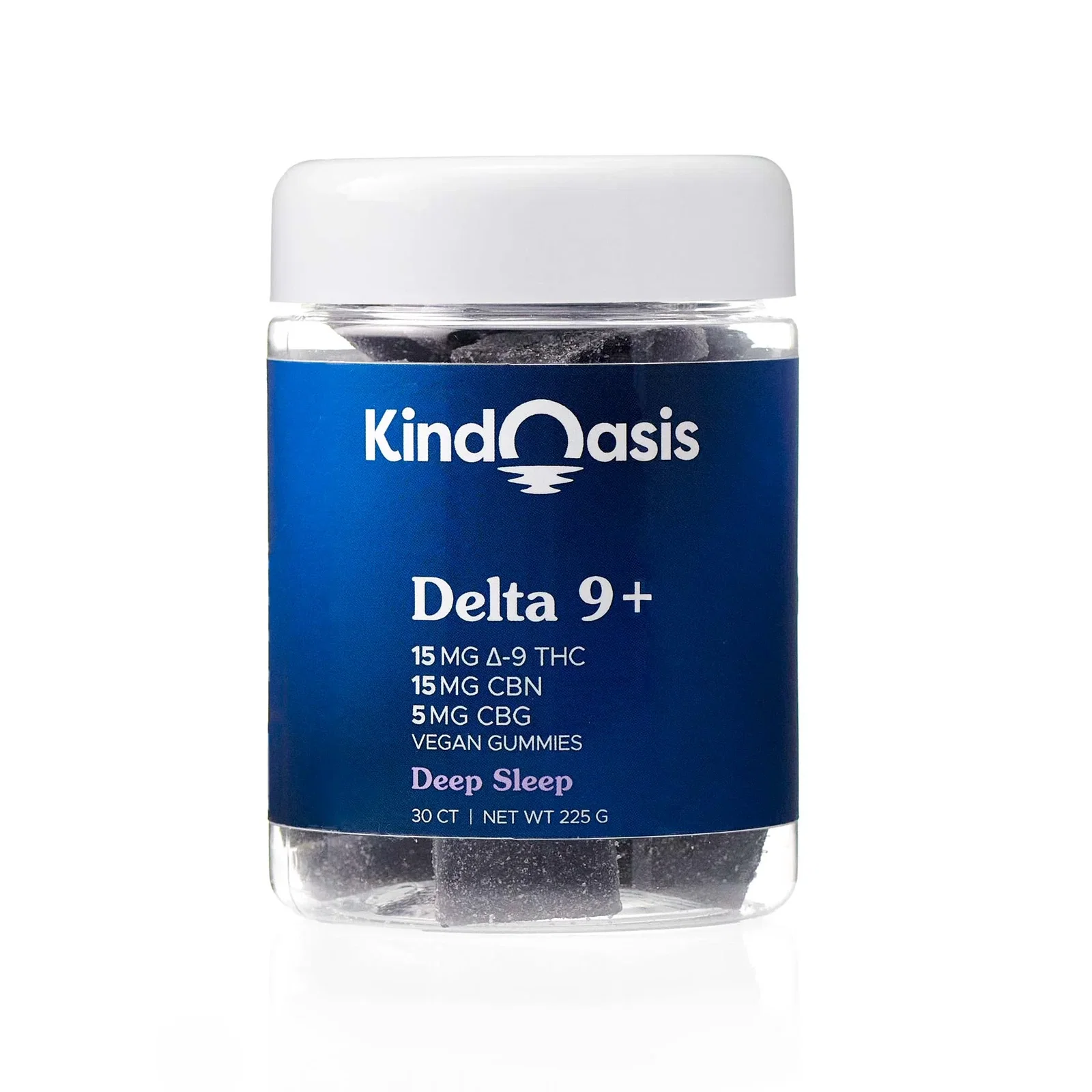 Image of Deep Sleep Gummies - Delta 9 THC 15mg + CBN 15mg + CBG 5mg - 30ct Blueberry