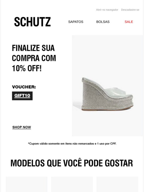 Essa é a chance de garantir o seu SCHUTZ!