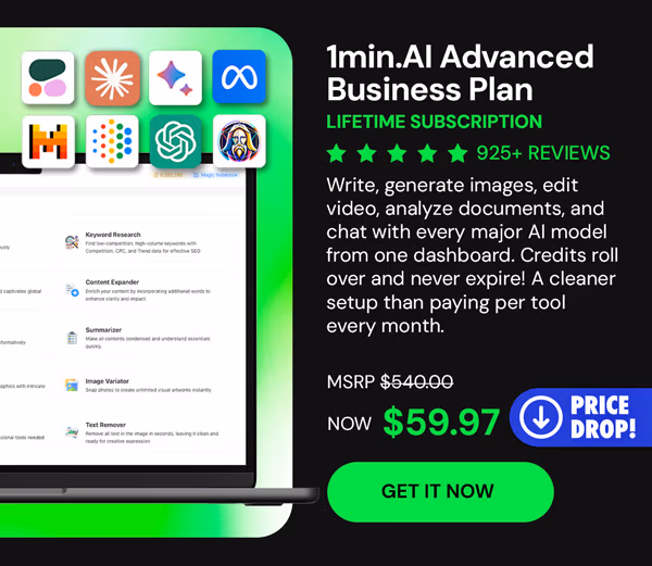1minAI Advanced Business Plan Lifetime Subscription