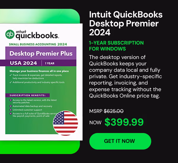 Intuit QuickBooks Desktop Premiere 2024 for Windows(1 User): 1-Year Subscription