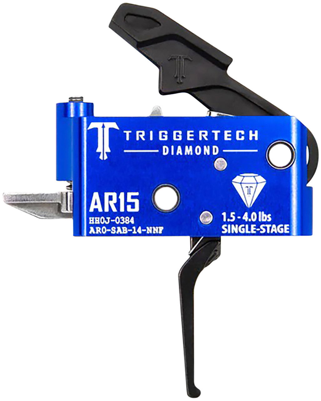 TriggerTech AR-15 Single-Stage Diamond Trigger - Flat Black - Ships From Sports South
