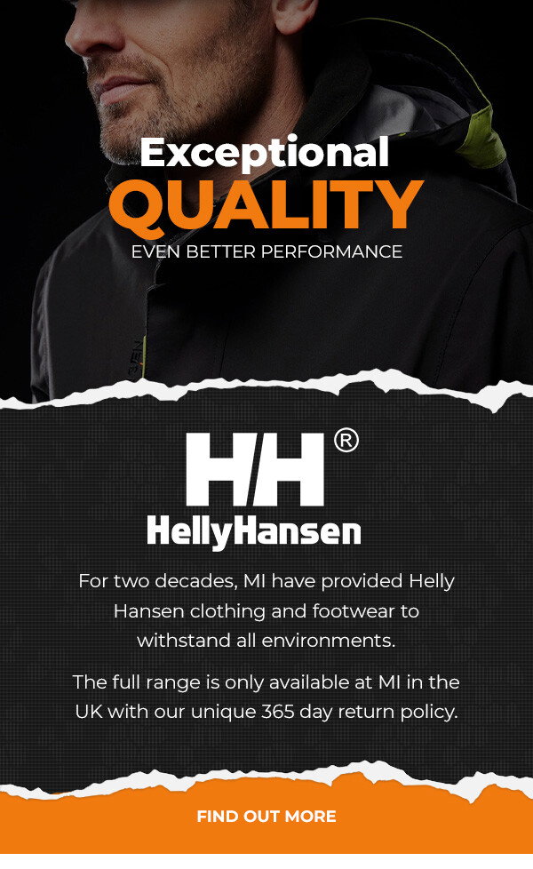 exceptional quality | even better performance. helly hansen | for two decades, MI have provided helly hansen clothing and footwear to withstand all environments | the full range is only available at MI in the UK with our unique 365 day return policy