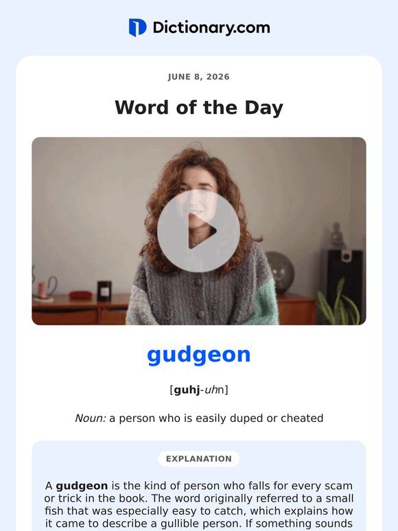 Don't Be a "Gudgeon"