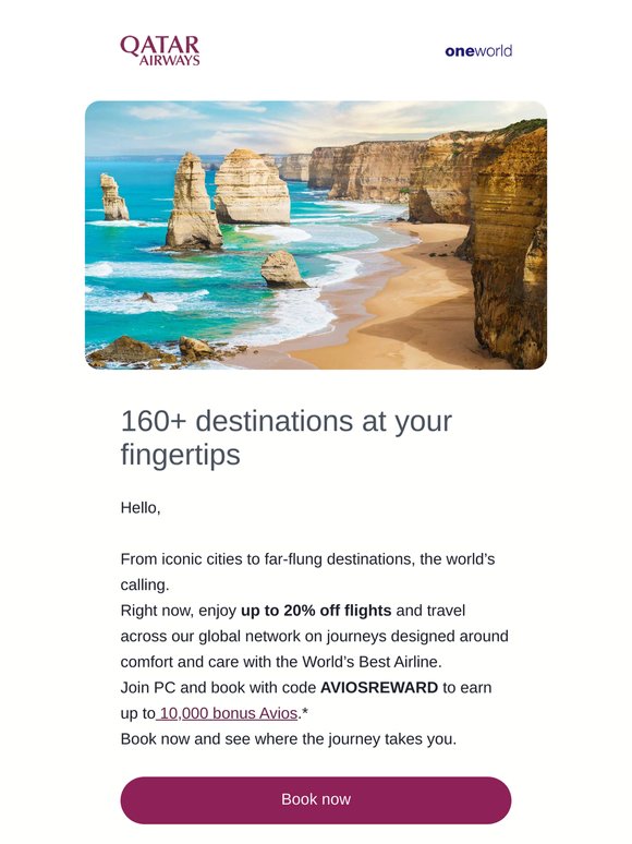 Up to 20% off your next adventure