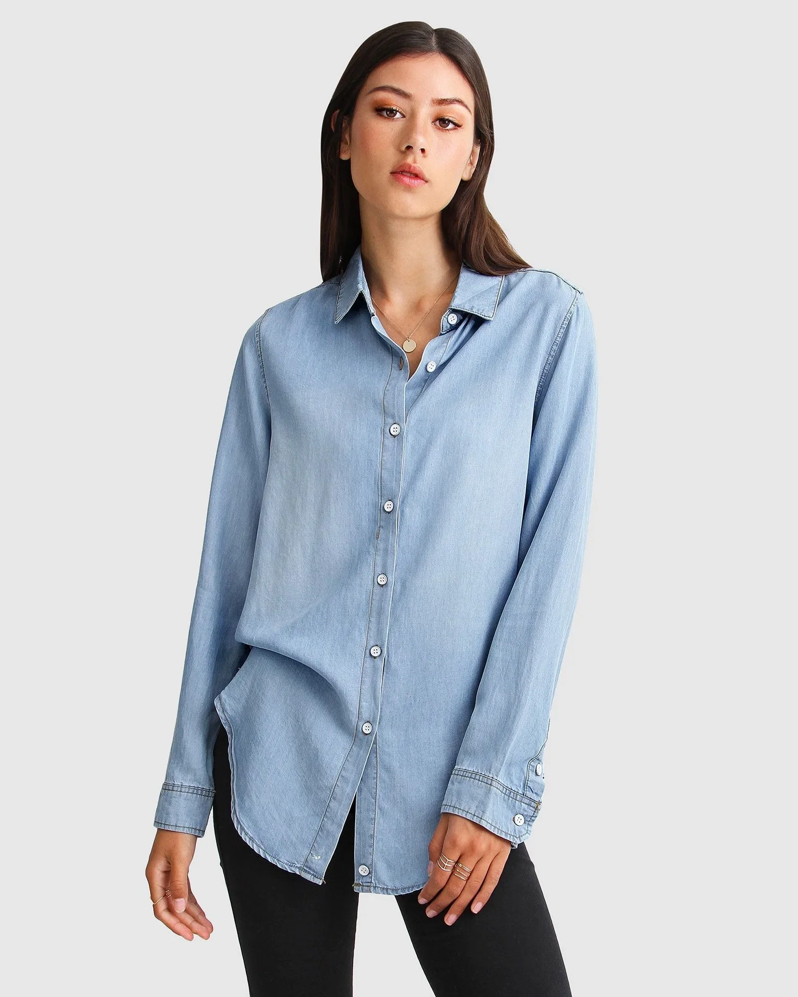 Image of Keep Me Wild Denim Top - Indigo