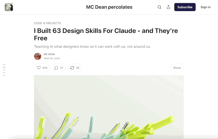 I Built 63 Design Skills For Claude 