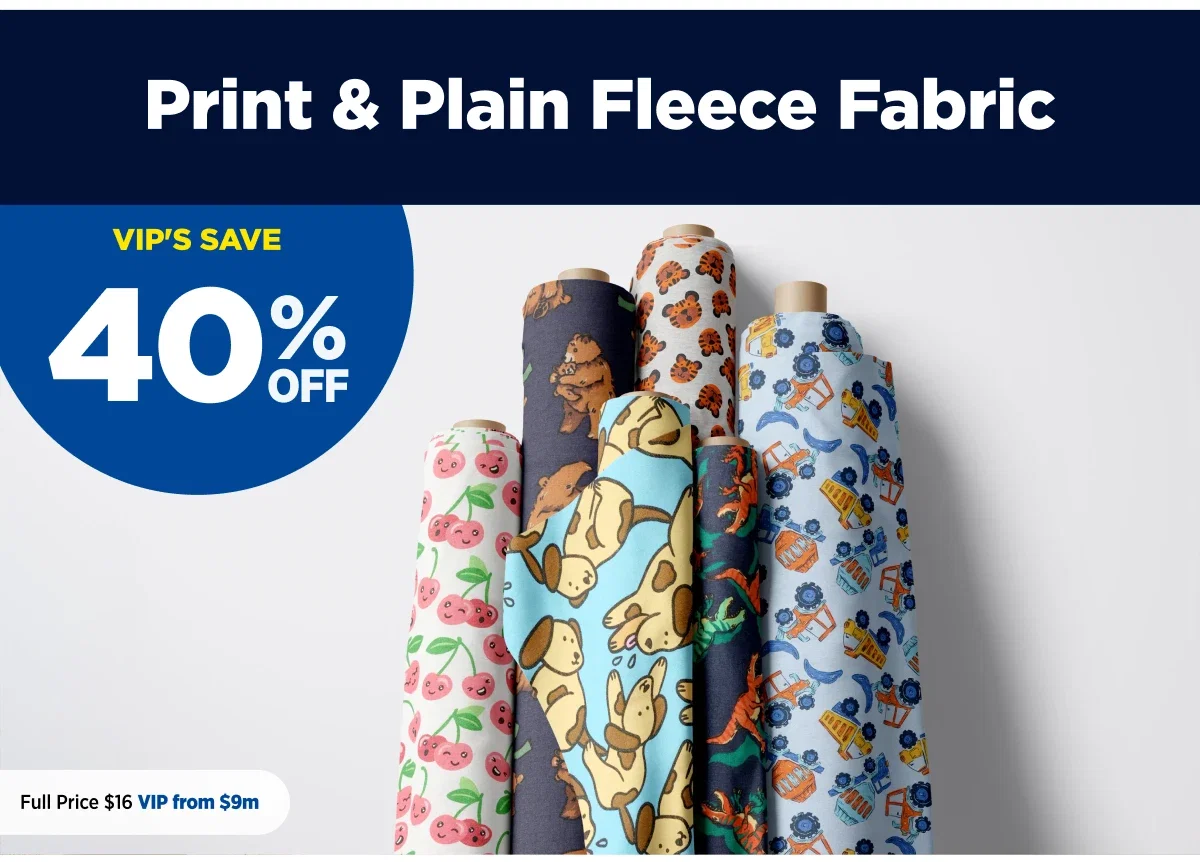 VIP 40%off Print & Plain Fleece Fabric