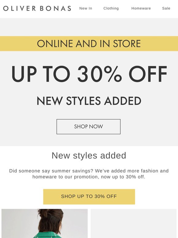 New styles added | Up to 30% off