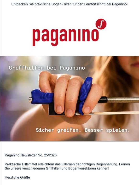 Griffhilfen und Bogenkorrektoren bei PAGANINO