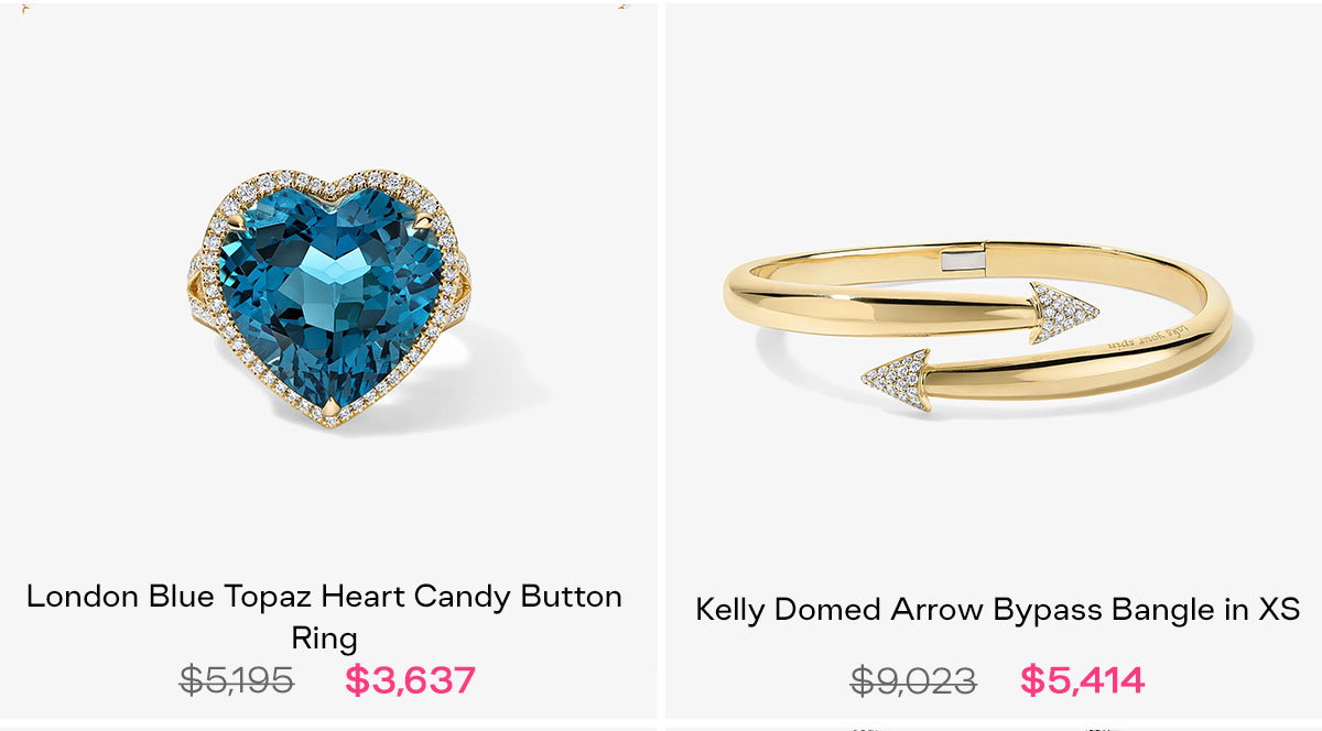 london blue topaz ring and domed bypass bangle