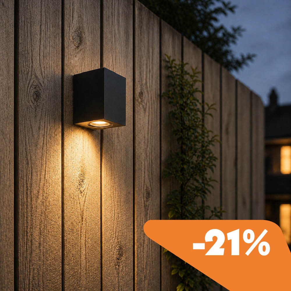 Marion by a fence with a discount code