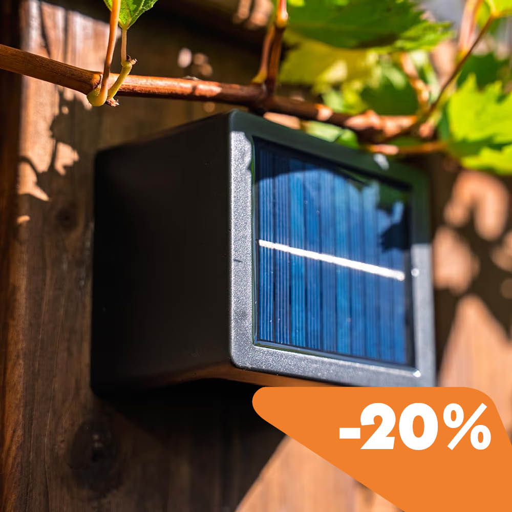 Louis wall light on a fence with discount percentage