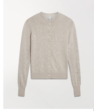 Silk-Cotton Cardigan in Drift