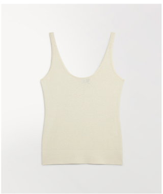 Silk-Cotton Vest in Buttermilk