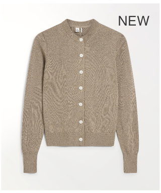 Silk-Cotton Cardigan in Mole