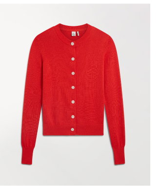Silk-Cotton Cardigan in Poppy