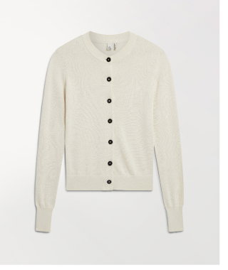 Silk-Cotton Cardigan in Buttermilk