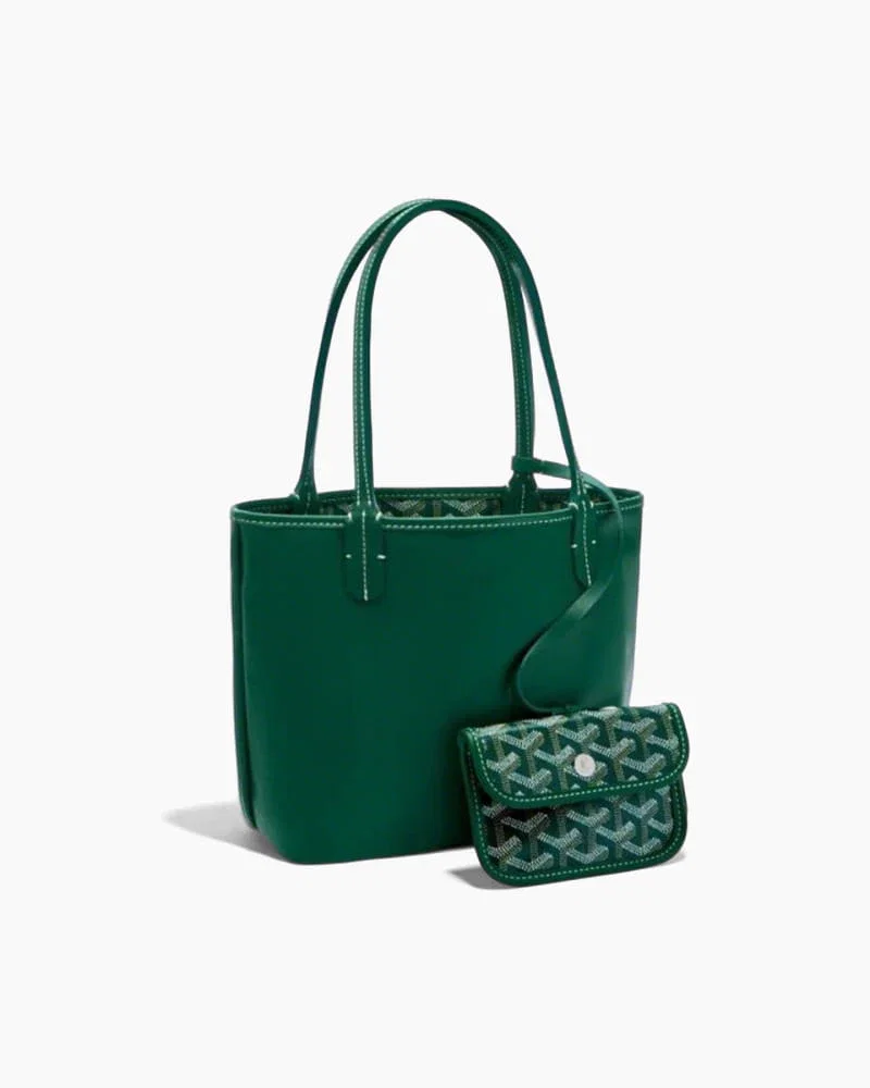 Mini Reversible Leather Canvas Tote Bag