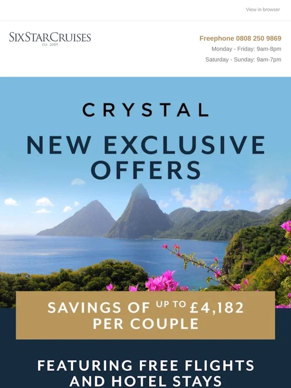 JUST LAUNCHED: Savings of up to £4,182 per couple!