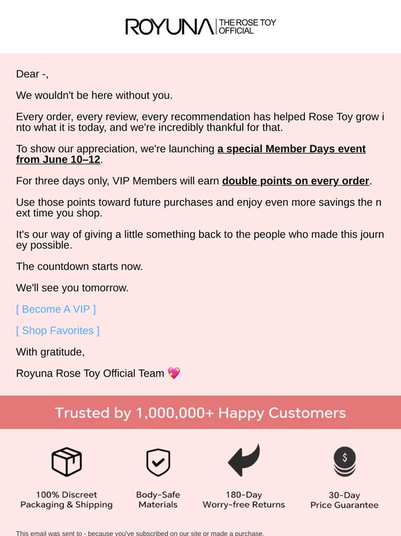 A Little Thank You, Starting Tomorrow 💖
