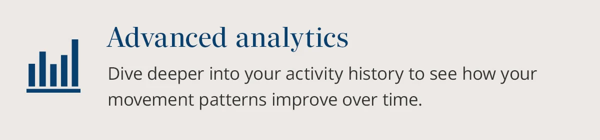 Advanced analytics: see your activity history and movement trends